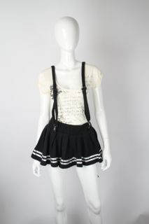 Abbey Dawn XL Shibuya Knit Skort Suspenders Skirt Shorts Black Avril 