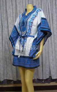 Cotton Boho Hippy Dashiki Shirt Top Mini Dress