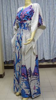 Cotton Dashiki Kaftan Maxi Dress Plus Size 2XL