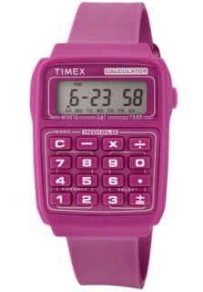 Timex Watch 2N238 Calculator Multifunction Grey Digital Dial Pink 