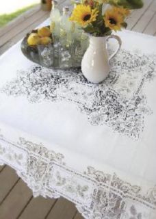 Heritage Lace White Heirloom Squre Tablecloth 58X58