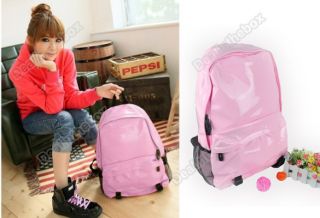 New Cute Girl Patent Leather Backpack Bookbag Purse School Book Bag 2 