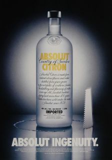 2003 Ad Absolut Citron Vodka Ingenuity s Bronstein Original 