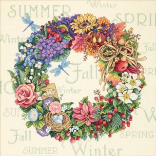 WREATH OF ALL SEASONS Dimensions Gold counted cross stitch kit 35040 