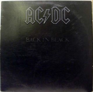 AC DC Back in Black LP SD 16018 VG RL Ludwig 1st 1980