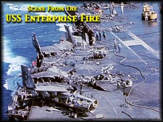 USS Enterprise 1969 Fire Aircraft Carrier Navy Vietnam
