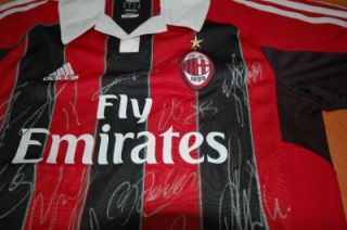 2012 2013 AC Milan Signed Soccer Jersey Home with Certificate of 