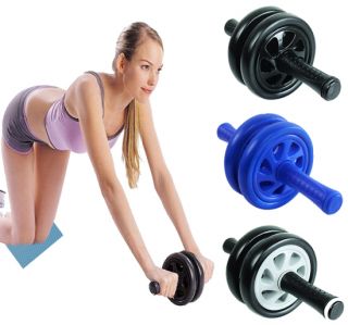 Dual Abdominal Exercise Roller Workout Wheel Core Fitness Trainer With 