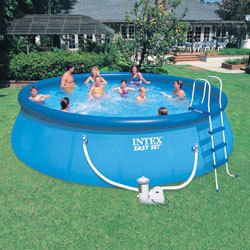 Intex 18x48 Easy Set Above Ground Deluxe Swimming Pool Package 