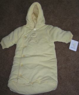 Absorba Layette Baby Bunting Knit Infant Snowsuit Yellow Boy Girl Warm 