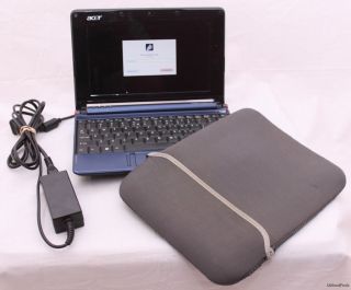 Acer Aspire One ZG5 Netbook Sapphire Blue Ubuntu Linux OS