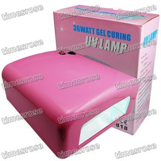 36W UV Lamp Acrylic Shellac Gel Nail Polish Curing Timer Dryer Pink 