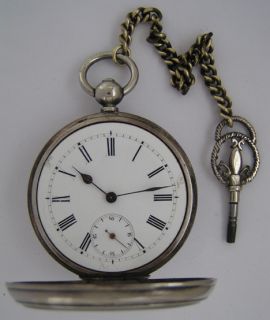 Lovely 150 Years Old Achille Antique Swiss Silver Pocket Watch Perfect 