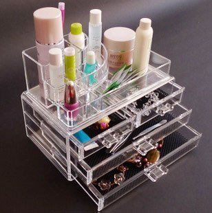    Acrylic Jewelry Drawers box Storage Makeup case Cosmetic Organizer