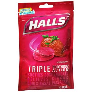 Halls Drops Triple Soothing Action, Relieves Coughs & Cools 
