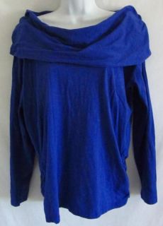 LUCY ACTIVEWEAR Cowl Neck Hoodie Dark Blue XL Ruching Shirt Top 100% 