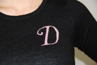 Acrobat Silk Cashmere D Initial Sweater Black Pink S