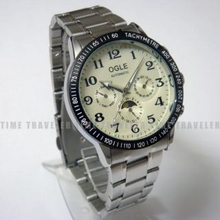 New 6 Hands Mens Automatic Mechanical Wrist Watch Date