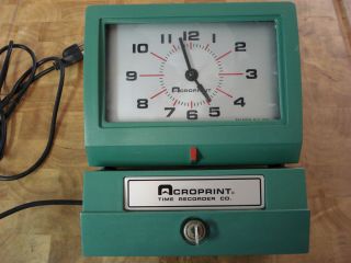 Acroprint Model 125NR4 Time Clock Time Recorder Made In USA