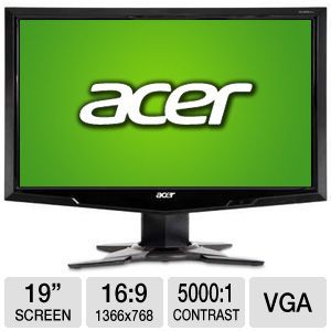 acer 19 wide 1366x768 lcd monitor vga note the condition of this item 