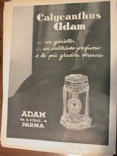 Advertising Italian Pubblicità 1939 Calycanthus Adam