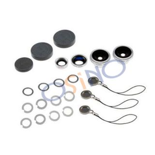 New 4 in 1 Wide Macro 180° Fish Eye 2X Lens Kit SE for iPhone 3 4G 4S 