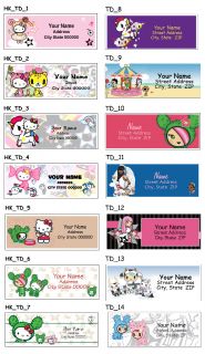 Hello Kitty Tokidoki Personalized Address Labels