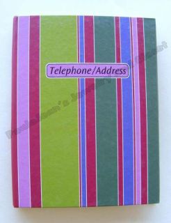 Dayrunner Classic Hard Cover Address Phone Book Small Stripes Green 