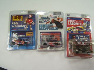 action racing collectibles 3 nascar die cast cars mib
