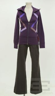   Purple Zipper Jacket Brown Drawstring Active Pants Set Size 2 4