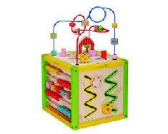 Everearth 5 in 1 Large Activity Cube Wooden Toy