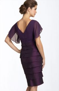 Adrianna Papell Flutter Sleeve Tiered Dress Pansy Purple 2