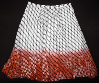 New Adolfo Dominguez Printed Pleated Skirt Small s 38
