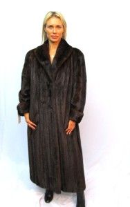 326 adolfo mahogany female mink fur coat size 12 14