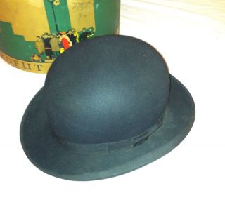   Black Stetson Derby Hat Westgate Condra and Co Adrian MI w Box