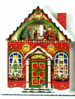18 Wooden Christmas House Countdown Christmas Advent Calendar