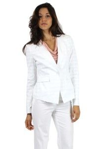 BCBG MAXAZRIA *NEW* White Adrianne Paneled Blazer Jacket $238