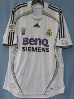 Adidas short sleeve Benq Siemens print Real Madrid soccer jersey mens 
