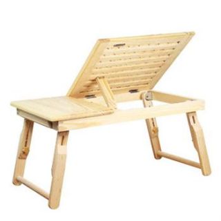 Adjustable Folding Wooden Bed Computer Desk Laptop Desk