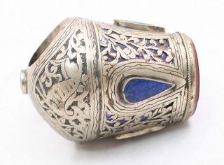 Antique Persian Silver Filigree Agate Ring 19th Century