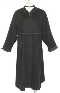 Admont Women Black Boiled Wool Gorsuch Overcoat Coat XL