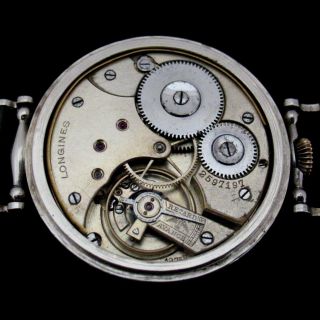 RARE Aged 1911 Elegant Swiss Longines Watch Enamel Dial Nickel Plated 