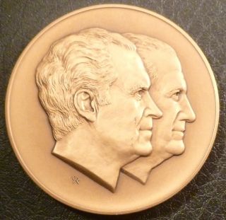 1973 Bronze Nixon/Agnew Inaugural Medal by Gilroy Roberts, Franklin 