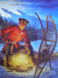 Canadian Mountie RCMP Print A Friberg Snowshoe Fire