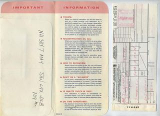 Jet National Airline Ticket Jacket Boarding Pass 1967