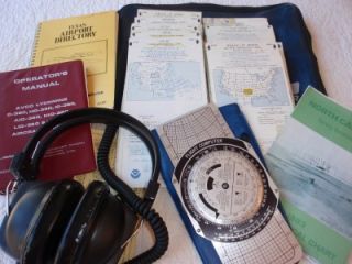 Aviation Lot Aeronautical Charts Flight Computer Headphones Operator 
