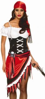 Sexy Pirate Vixen Buccaneer Wench Fancy Dress Halloween Costume
