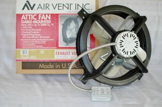 New Air Vent Inc. Attic Fan   1620 CFM   2300 Sq Ft  Thermostat Winter 