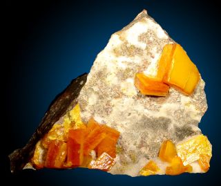 Blocky Orange Wulfenite Crystals to 7 Los Lamentos