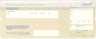   Boarding Pass Persian Gulf Air Dubai Qatar Airlines Ticket